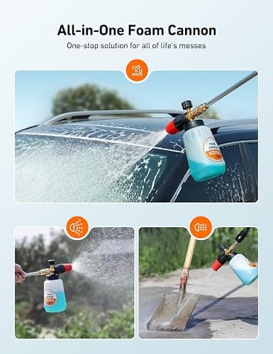 AstroAI Foam Cannon, Heavy Duty Car Foam Blaster Wide Neck Adjustable Snow Foam Lance and Thick Foam for Pressure Washer with 1/4" Quick Connector,1L Bottle thumbnail 9
