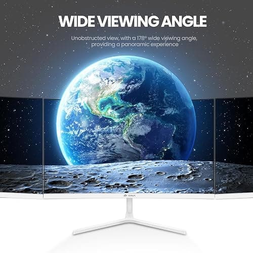 CRUA 24 Inch Curved Gaming Monitor 200Hz, FHD 1080P 120% sRGB White Computer Monitor, Support AMD freesync, Low Motion Blur, Eye Care,Wall Mountable/Tilt Adjustable(DisplayPort1.4 & HDMI2.0) - 24 Inch - White FHD 200HZ thumbnail 5