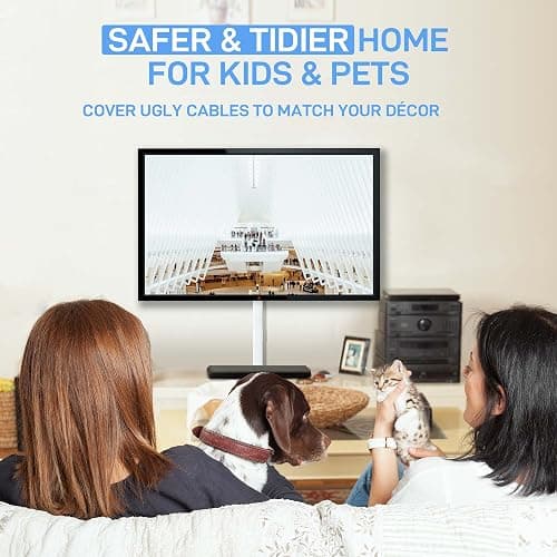 Delamu Cord Hider, Cord Covers for 3-4 Wires on Wall, Large Cable Hider Cable Management, Easy Set up Wire Hiders Wire Covers for Cords on Wall, TV Cables Cover Raceway, 6X W1.18 H0.67in, White thumbnail 9