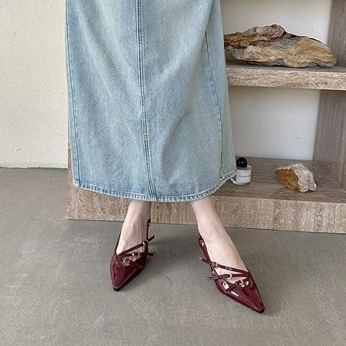 MICIFA Slingback Kitten Heels for Women Pointed Toe Stiletto Heels Slip On Pumps with Buckled Straps Dress Work Pumps Shoes thumbnail 3
