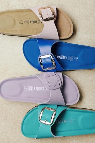 Project Cloud 100% Genuine Leather Sandals Women Dressy Beach Essentials Slides for Women Footwear - Lightweight with Memory Foam Insole Sandals for Women 2026 - Womens Slides thumbnail 7