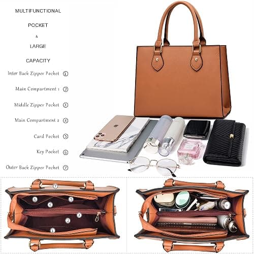 CHICAROUSAL Crossbody Purses and Handbags for Women PU Leather Tote Top Handle Satchel Shoulder Bags thumbnail 2