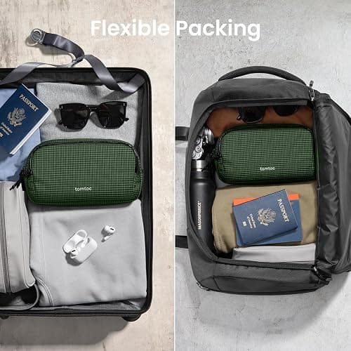 tomtoc Electronic Organizer Travel Case Performance, Water Resistant Dual Compartment Cable Organization Storage Bag for Charger, Cord, Phone, Hard Drive, Power Bank, Accessories Travel Essentials thumbnail 6
