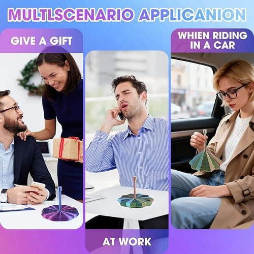 3D Printed Star Fidget Toys Adults Teen with Detachable Handle, Dual Motion Sensory Toys with Auditory Feedback,Color-Changing Spiral for Stress Relief and Focus,Gifts for ADHD and Office Desk thumbnail 5