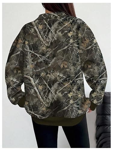 SOLY HUX Women's Camo Sweatshirts 1/4 Zip Pullover Shirts Long Sleeve Fall Tops Streetwear thumbnail 2