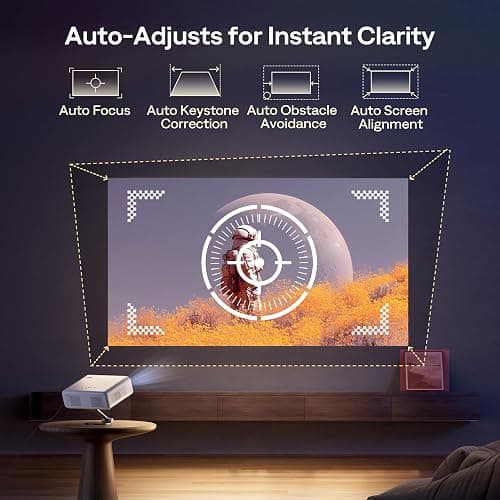 Aurzen EAZZE D1G Official Google TV 4K Supported Smart Projector with WiFi & Bluetooth, Auto Focus & Keystone, Dolby Audio, Zoom, Native 1080P Portable Mini Movie Projector for Home & Outdoor - Google TV System thumbnail 7