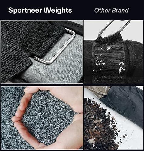Sportneer Adjustable Ankle Weights Set - 1 Pair (2-10 lbs) Removable Sandbags for Women & Men, Comfortable Neoprene Leg Weights for Walking, Running, Pilates, Yoga, Home Workout & Physical Therapy thumbnail 5