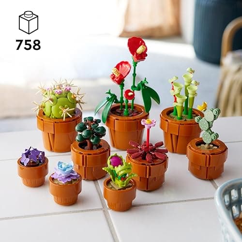 LEGO Icons 10329 Les Plantes Miniatures, Collection Botanique 9 Plantes Artificielles avec des Fleurs, Décoration d'Intérieur thumbnail 2