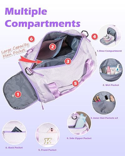 Vogewood Graduation Gifts for 9 Years Old Girl, Girls Travel Duffle Bag, Gifts for Teenager, Dance Bag for Girls, Kids Overnight Bags with Shoe Compartment, Teen Girl Gifts Trendy Stuff (Letter A) thumbnail 6