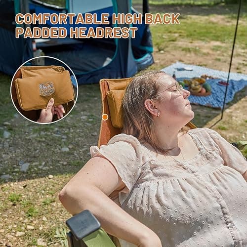 TIMBER RIDGE Hammock Camping Chair, Oversized Swinging Hammock Chair with Adjustable Back and Seat for Outdoor Lawn, Sports, Supports 400lbs, Orange thumbnail 6