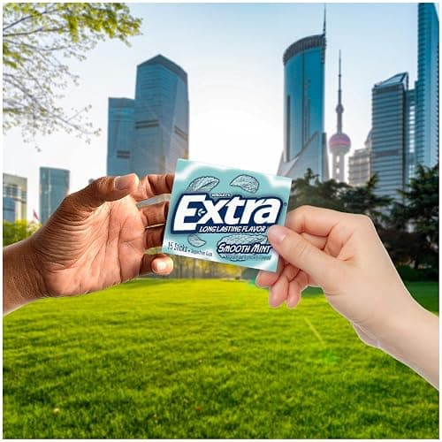 Extra Gum Smooth Mint Sugarfree Gum Bulk, Individually Wrapped, Perfect for Fresh Breath at School, Work, and Travel, 15 Count, Pack of 10 thumbnail 4