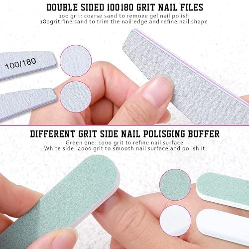 FANDAMEI Nail Files and Buffers, Manicure Tools Nail Care Kit with Nail File, Nail Buffer Block, Cuticle Care for Women with Nippers, Pusher Peeler. Cuticle Oil and Nail Prep Kit. thumbnail 3