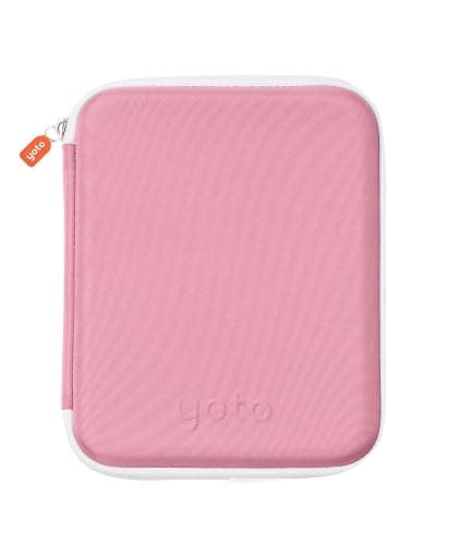 Yoto Card Case in Think Pink – Kids Accessory, Soft Portable Folder with Zipper & 64 Pockets for Player & Mini Audiobook Cards, Binder Sleeve Holder for Travel - Image 1