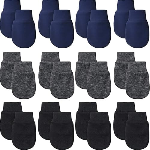 12 Pairs Newborn Baby Mittens Infant Toddler Gloves No Scratch Mittens Gloves for 0-6 Months Baby Boys Girls