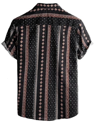 VATPAVE Mens Casual Hawaiian Floral Shirts Short Sleeve Button Down Tropical Shirts Beach Summer Shirts thumbnail 3