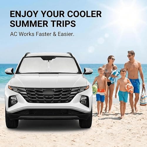for Hyundai Tucson 2022 2023 2024 2025 2026 Windshield Sun Shade Front Window Shade Custom Fit Tucson Accessories Sun Visor Foldable Shade Blocks UV Rays Summer Must Have Car Accessories thumbnail 4