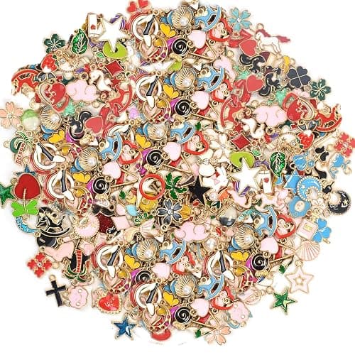 300 pièces Mini Charms de Bijoux Colorés en Gros Petits Pendentifs pour Bricolage Colliers, Boucles d'Oreilles, Bracelets, Cadeau de Mariage Personnalisé, Kit de Création, Décoration, Fabrication de - Image 1