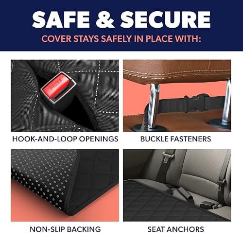 Active Pets Beige XL Dog Car Hammock Back Seat Cover, Waterproof Backseat Cover Protector for Truck Bench Rear of Sedans or SUVs, Essential Pet Supplies Vacuum or Wipe Clean, Machine Washable thumbnail 6