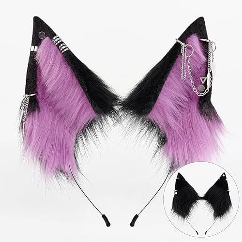 WanwanHut Faux Fur Cat Ears Hairband Soft Plush Animal Ear Headband for Cosplay, Halloween, Party & Daily Wear thumbnail 5