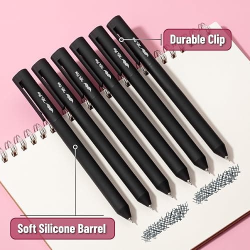 Mr. Pen- Retractable Gel Pens, 6 Pack, Black Ink, Black Barrel Gel Pens, Gel Pen Fine Point thumbnail 5