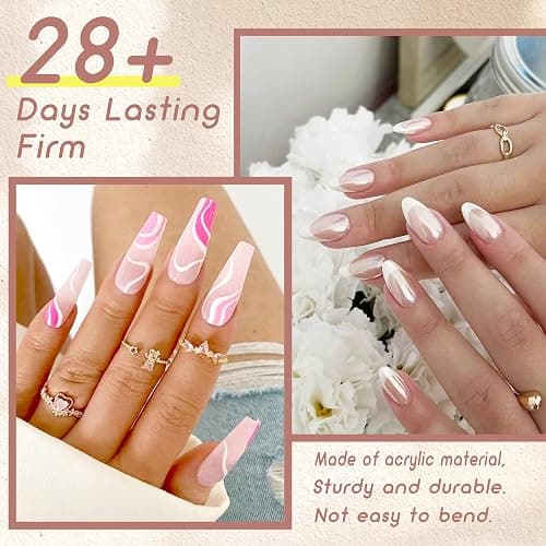 ELLEWIN 1000PCS Nail Tips Clear False Nails Full Cover for Acrylic Nails Kit 10 Sizes 4 Shapes Long Almond Square Coffin Oval Pre-Shape for Salon Home DIY Gifts thumbnail 3
