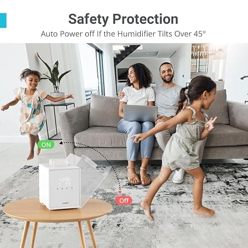 Livatro Stainless Steel Humidifier, 3L Warm Mist Humidifier, Easy Clean with Warm Steam Humidifier, Healthy Air Mist Humidifiers for Bedroom Living Room, with Sleep Mode and Auto-off Setting thumbnail 7