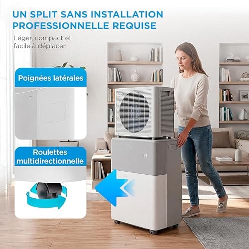 MIDEA Climatiseur PortaSplit Mobile Silencieux 4-in-1| 12000 BTU | Chauffage et Climatisation Portable Prêt à Poser 3,5kW- Clim Mobile avec rafraîchisseur, déshumidificateur, chauffage,ventilateur thumbnail 3