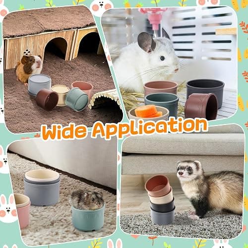 MEWTOGO 8 Pcs Stacking Cups for Bunny - Multi-Colored Reusable Rabbits Bunny Toys of Different Sizes, Safe Plastic Nesting Toys for Guinea Pig Hamster Gifts Hiding Food and Playing thumbnail 4