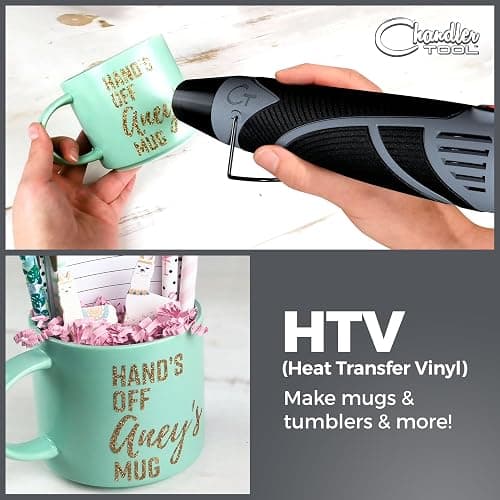 Heat Gun for Crafting, Mini Dual Temp Hot Air Gun Tool for Epoxy Resin, Shrink Wrapping, Vinyl Wrap, Embossing, Electronics, Candle Making, Sublimation, Phone Repair & DIY (Grey/Black) thumbnail 7