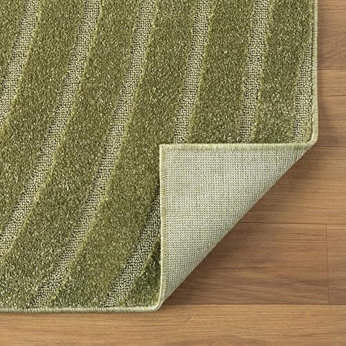 LUXE WEAVERS Modern Geometric Wave Green 9x12 Area Rug, Contemporary Stain Resistant Carpet thumbnail 9
