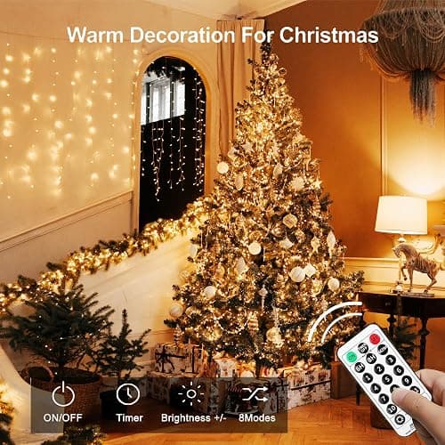 Upgraded 70Ft 200 LED Fairy Lights Battery Operated with Remote & Timer, Waterproof Christmas String Lights Outdoor Indoor, Battery Twinkle Lights for Bedroom, Classroom, Xmas, Parties, Wedding, Decor thumbnail 2