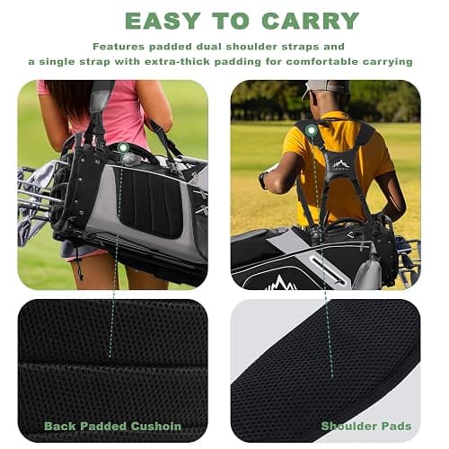 14-Way Golf Stand Bag,Premium Lightweight Golf Bag with Full-Length Dividers, Interchangeable PE-Padded Straps & Stabilizing Kickstand - Plush-Lined Top with Waterproof Cover thumbnail 5