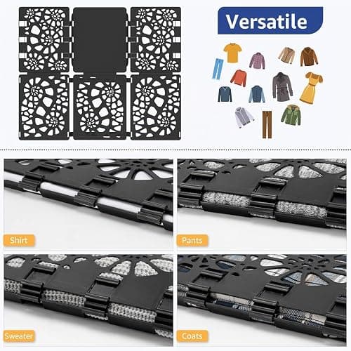 BoxLegend Piega Magliette V1-Plus Piega Magliette Adulti e Bambini Abbigliamento Veloce e Conveniente per Piega Camicie Piegare Magliette Nero thumbnail 5