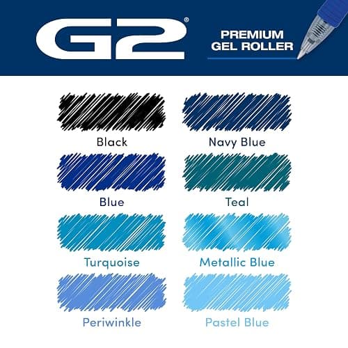 Pilot G2 Premium Gel Roller Pens, G2 Boost Blue Pens Pack, The Colors of Productivity, 8 Pack Pouch, Fine Point 0.7 mm, Assorted thumbnail 8