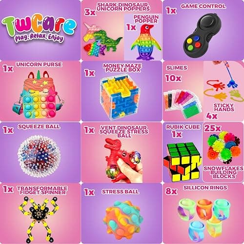 120 Pcs Fidget Toys Pack, Pop Sensory Party Favors Set Gifts for Kids Adults Boy Girl Stocking Stuffers Autistic Bulk Goodie Bag Filler Treasure Box Classroom Prizes School thumbnail 4