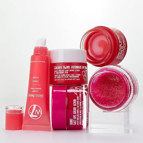 W7 Sweet Dreams Lip Care Trio - 3 Piece Set - Overnight Lip Mask, Lip Balm & Lip Scrub - Cherry thumbnail 3