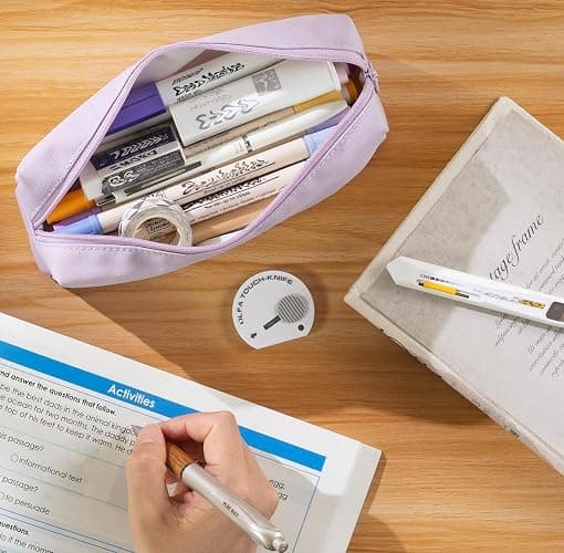 ANGOOBABY Small Pencil Case Student Pencil Pouch Coin Pouch Cosmetic Bag Office Stationery Organizer for Teen School-Purple thumbnail 2