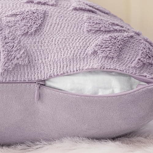 MIULEE Light Purple Bow Pillow Covers Coquette Room Decor Aesthetic Set of 2 Spring Decorative Cute Girl Soft Plush Faux Pillowcase for Preppy Room Bedroom Couch,18x18 Inch thumbnail 6