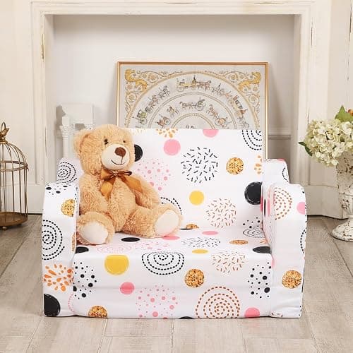 MOMCAYWEX Firework Kids Sofa, 2-in-1 Kids Couch Fold Out, Convertible Sofa to Bed for Girls and Boys thumbnail 6