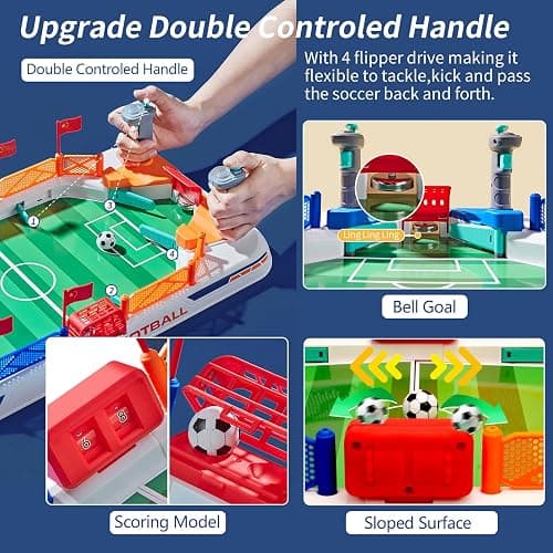 COUOMOXA Soccer Board Game for Kids: Mini Foosball Table Game - Interaction Soccer Toys for 3 4 5 6 7 8-12 Year Old Indoor Family Playroom Party - Perfect Birthday Sports Gift for Boys Girls thumbnail 3