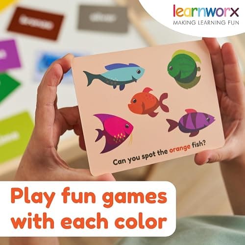 Color Flashcards for Toddlers - 44 Flash Cards to Help Learn Colors & Words - Thick Learning Cards - Includes Simple & Advanced Colors thumbnail 6
