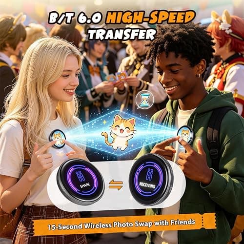 Digital Pin, Digital Badge with Audio Speaker & Touch Screen LED Display, Customizable Anime Style Wearable, Smart Button for FIFA World Cup Footbal Party, Cosplay and Fandoms（For <10s MP4, Images） thumbnail 5