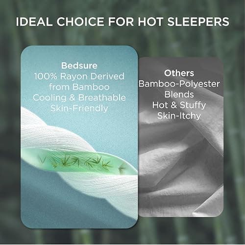 Bedsure Pillow Cases Queen, Cooling Pillow Cases, Rayon Derived from Bamboo Black Pillowcases Queen Size Set of 2, Silky Soft & Breathable Bedding Pillow Covers with Envelope Closure, 20x30 Inches thumbnail 2