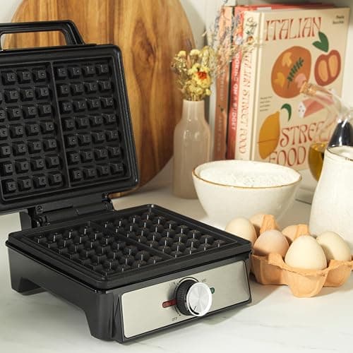 Salter Waffle Maker Machine – Non-Stick Dual Waffle Iron Plates, Deep Fill Belgian & American Waffle Machine, Adjustable Temperature Control, Cool Touch Handle, Savoury Snacks & Desserts, 1600W thumbnail 7