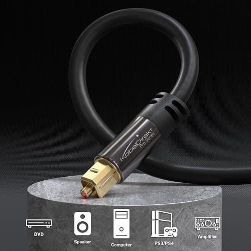 KabelDirekt – Optical Audio TOSLINK Cable – 6ft – Soundbar | Optical digital audio cable: Perfect for equipment with a TOSLINK interface (OPT In / OPT Out or S/PDIF In / S/PDIF Out) thumbnail 2