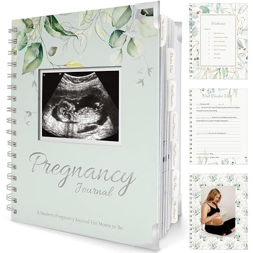 Pregnancy Journal for First Time Moms Gifts - 90 Pages Hardcover Pregnancy Memory Book, Beautiful & Cute Baby Book Keepsake, Ultrasound Baby Scrapbook, Mom To Be Gift (Sage) - Image 1