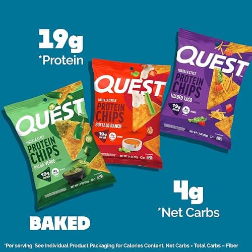 Quest Nutrition Game Day Tortilla Style Protein Chips Variety Pack, Buffalo Ranch x4, Salsa Verde x4, Loaded Taco x4, 1.1 oz (Pack of 12) thumbnail 2