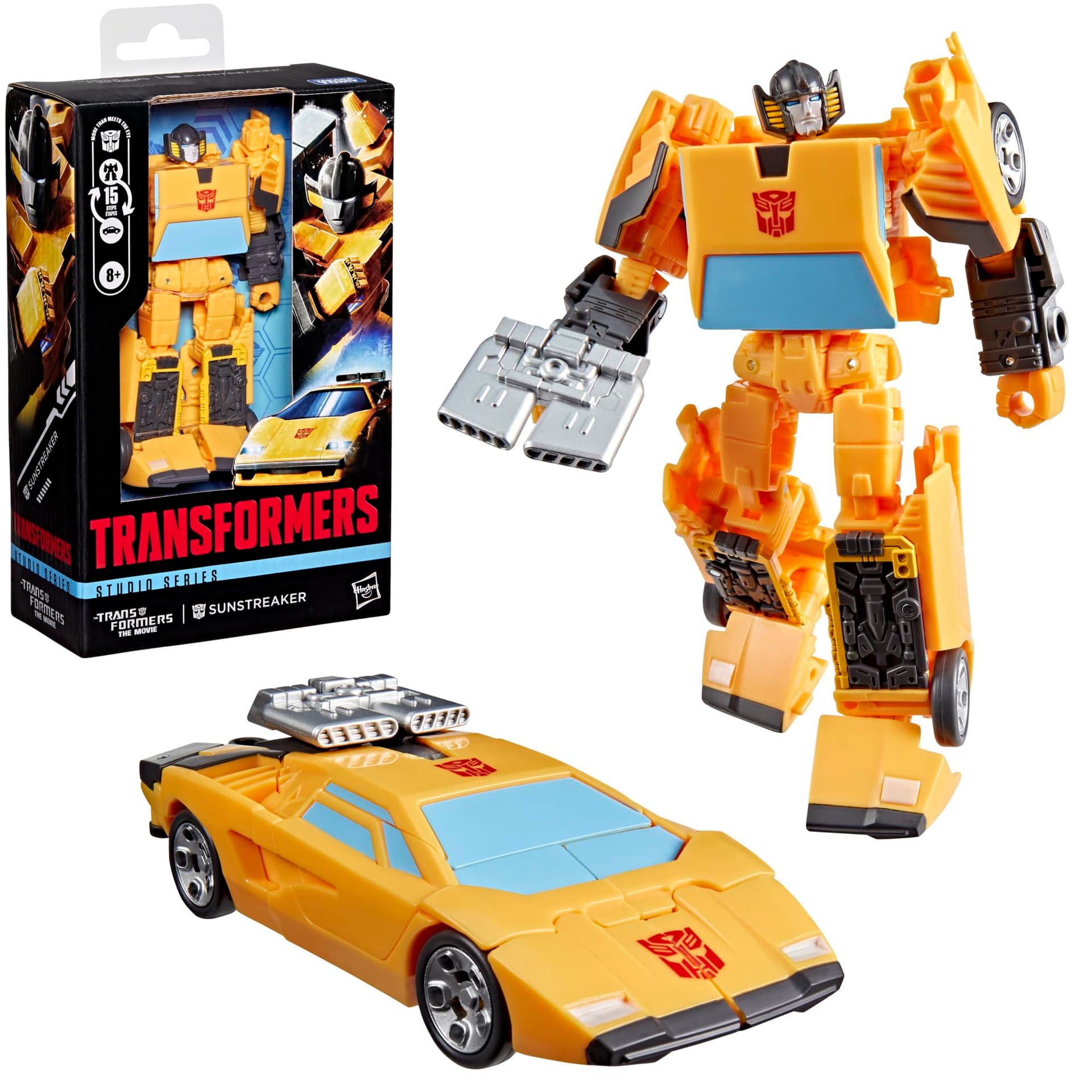 Transformers Studio Series The Transformers: The Movie Sunstreaker Deluxe Class 4.5-Inch Converting Action Figure, Robot Toys for Ages 8+ - Image 1