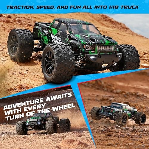 HAIBOXING 18859 1:18 Scale All Terrain RC Car, Hobby 4WD Remote Control Car | 2.4GHz Electric RC Vehicle 36 KPH High Speed 4X4 Waterproof Off-Road RC Truck with Two Rechargeable Batteries for RC Driving thumbnail 3