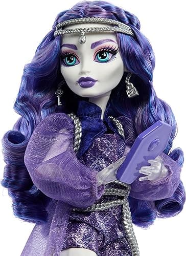 Monster High Spectra Vondergeist Doll with Pet Ferret Rhuen and Accessories Like Backpack, Tablet, Snacks and More thumbnail 4